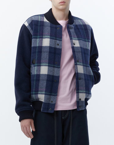 [ISABEL MARANT MEN] 네이비 체크배색 울혼방 긴팔자켓