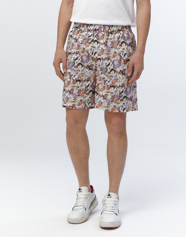 [ISABEL MARANT MEN] 크림 패턴 면 밴딩숏팬츠