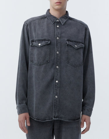 [ISABEL MARANT MEN] 그레이 워싱 면혼방 데님셔츠