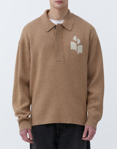 [ISABEL MARANT MEN] 카멜 로고프린트 울혼방 긴팔카라니트