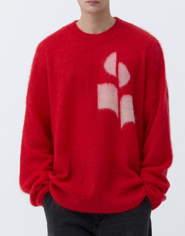 [ISABEL MARANT MEN] 레드 로고프린트 모헤어혼방 니트