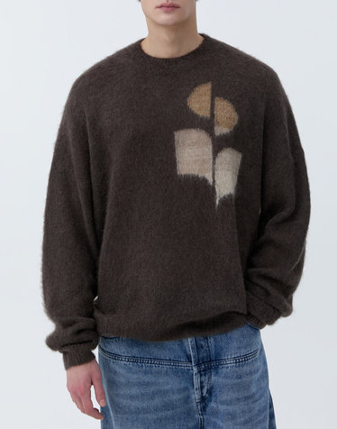 [ISABEL MARANT MEN] 브라운 로고프린트 모헤어혼방 니트