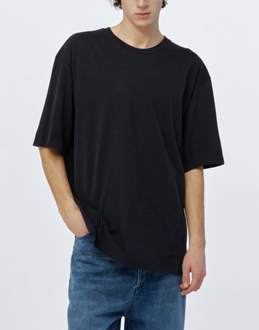 [ISABEL MARANT MEN] 블랙 단색 면 반팔티셔츠