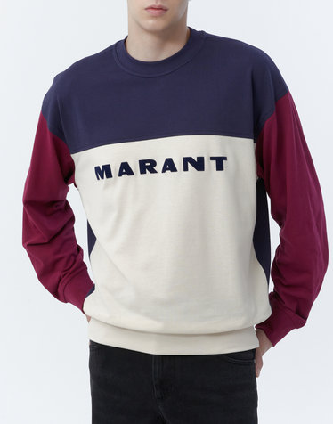 [ISABEL MARANT MEN] 퍼플 컬러블록 면 긴팔티셔츠