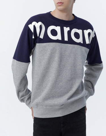 [ISABEL MARANT MEN] 네이비 로고배색 면혼방 긴팔티셔츠