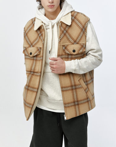 [ISABEL MARANT MEN] 카멜 체크 울혼방 집업베스트