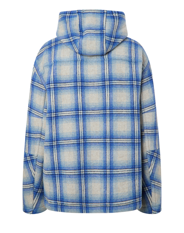 이자벨마랑남성 [ISABEL MARANT MEN] 블루 체크 울혼방 후드캐주얼자켓 착용컷