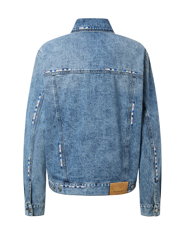 이자벨마랑남성 [ISABEL MARANT MEN] 블루 짜임배색 면 데님자켓 착용컷