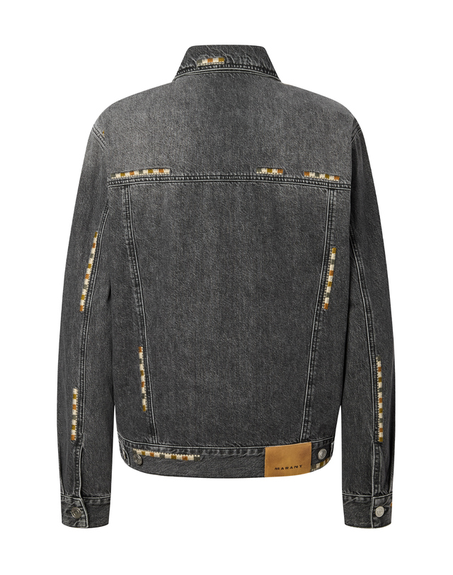 이자벨마랑남성 [ISABEL MARANT MEN] 블랙 짜임배색 면 데님자켓 착용컷