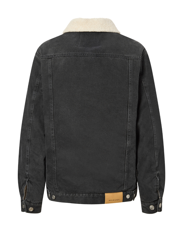 이자벨마랑남성 [ISABEL MARANT MEN] 블랙 양털배색 면 데님자켓 착용컷