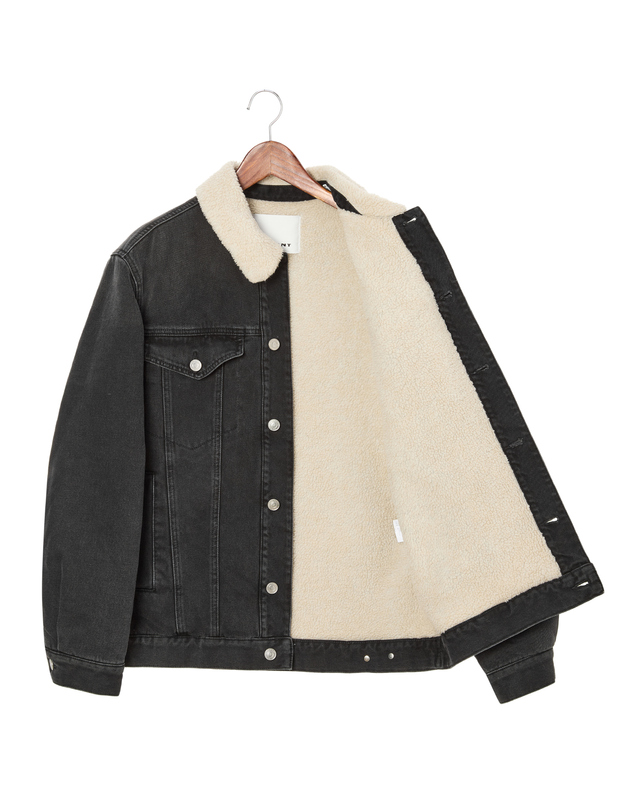 이자벨마랑남성 [ISABEL MARANT MEN] 블랙 양털배색 면 데님자켓 착용컷