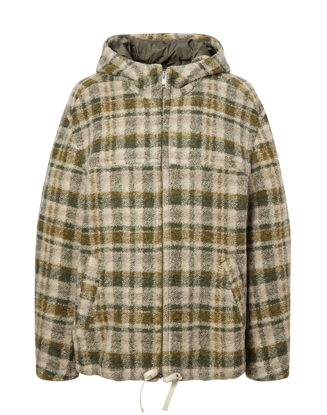 이자벨마랑남성 [ISABEL MARANT MEN] 카키 체크 울혼방 후드자켓 착용컷