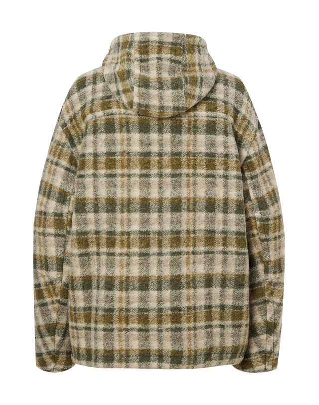 이자벨마랑남성 [ISABEL MARANT MEN] 카키 체크 울혼방 후드자켓 착용컷