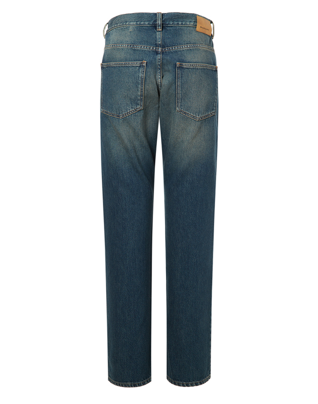 이자벨마랑남성 [ISABEL MARANT MEN] 블루 워싱 면 데님팬츠 밝은 블루 착용컷