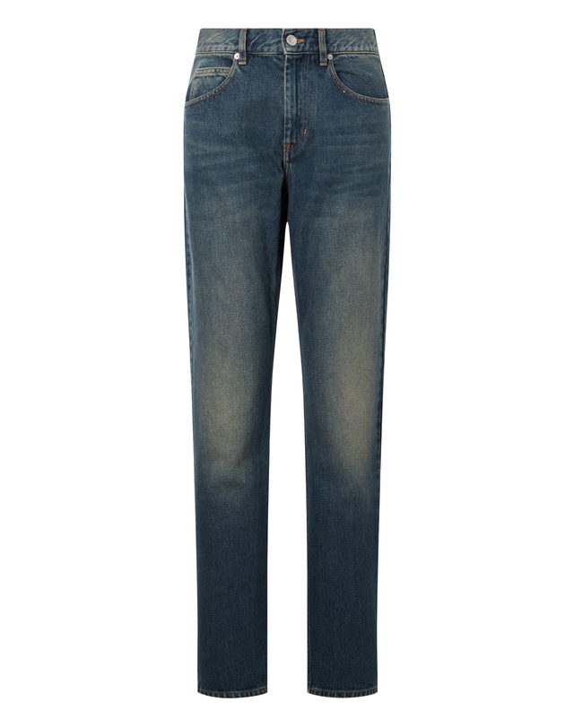 이자벨마랑남성 [ISABEL MARANT MEN] 블루 워싱 면 데님팬츠 밝은 블루 착용컷