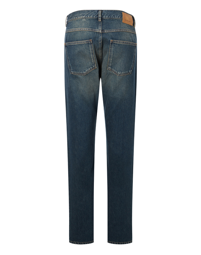 이자벨마랑남성 [ISABEL MARANT MEN] 블루 워싱 면 데님팬츠 밝은 블루 착용컷