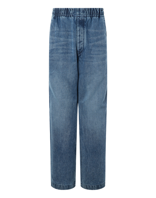 이자벨마랑남성 [ISABEL MARANT MEN] 블루 워싱 면혼방 밴딩데님팬츠 밝은 블루 착용컷
