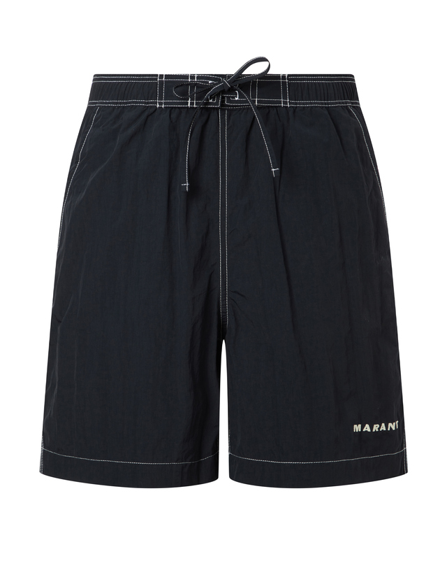 이자벨마랑남성 [ISABEL MARANT MEN] 블랙 스티치장식 밴딩숏팬츠 착용컷