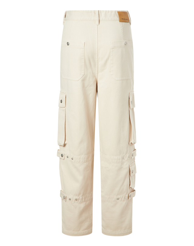 이자벨마랑남성 [ISABEL MARANT MEN] 크림 포켓배색 면혼방 데님팬츠 착용컷