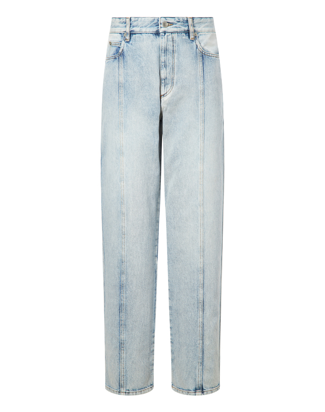 이자벨마랑남성 [ISABEL MARANT MEN] 블루 절개라인 면 데님팬츠 밝은 블루 착용컷