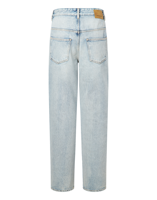이자벨마랑남성 [ISABEL MARANT MEN] 블루 절개라인 면 데님팬츠 밝은 블루 착용컷
