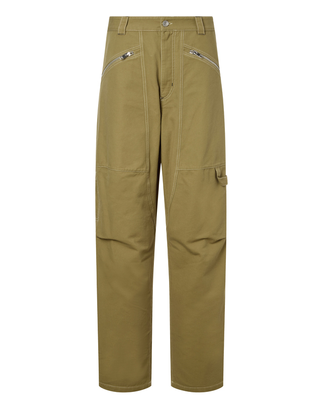 이자벨마랑남성 [ISABEL MARANT MEN] 카키 스티치장식 면 팬츠 착용컷