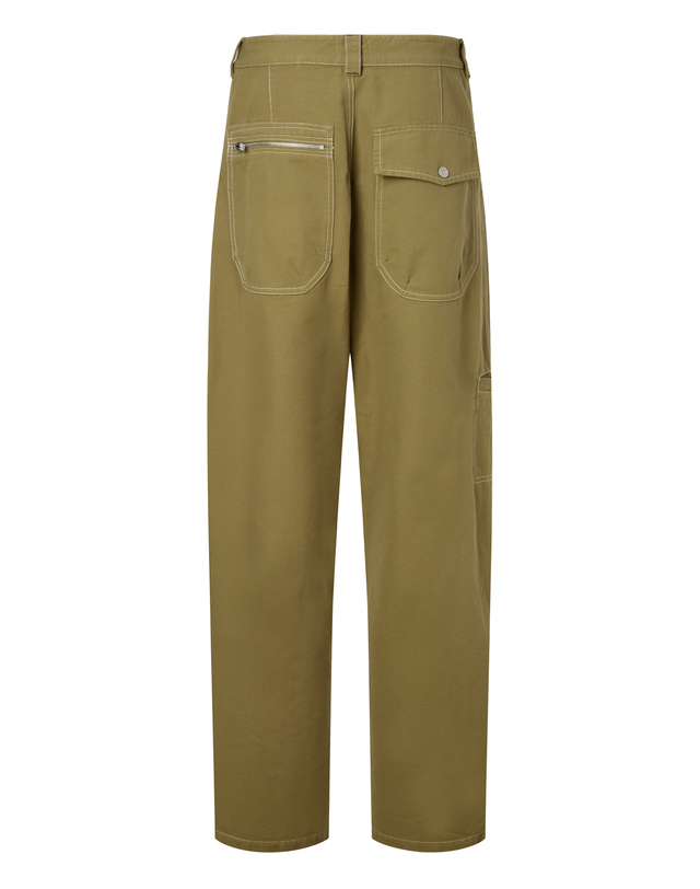 이자벨마랑남성 [ISABEL MARANT MEN] 카키 스티치장식 면 팬츠 착용컷