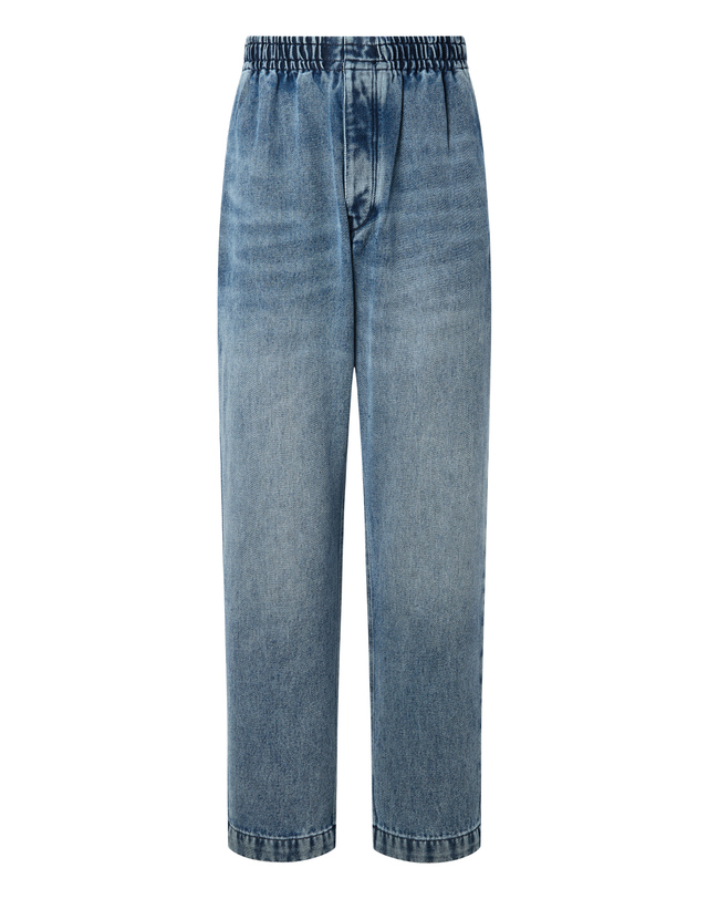 이자벨마랑남성 [ISABEL MARANT MEN] 블루 워싱 면혼방 밴딩데님팬츠 밝은 블루 착용컷