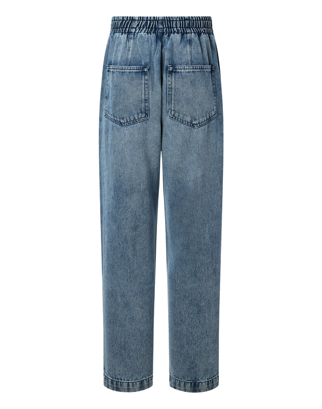 이자벨마랑남성 [ISABEL MARANT MEN] 블루 워싱 면혼방 밴딩데님팬츠 밝은 블루 착용컷