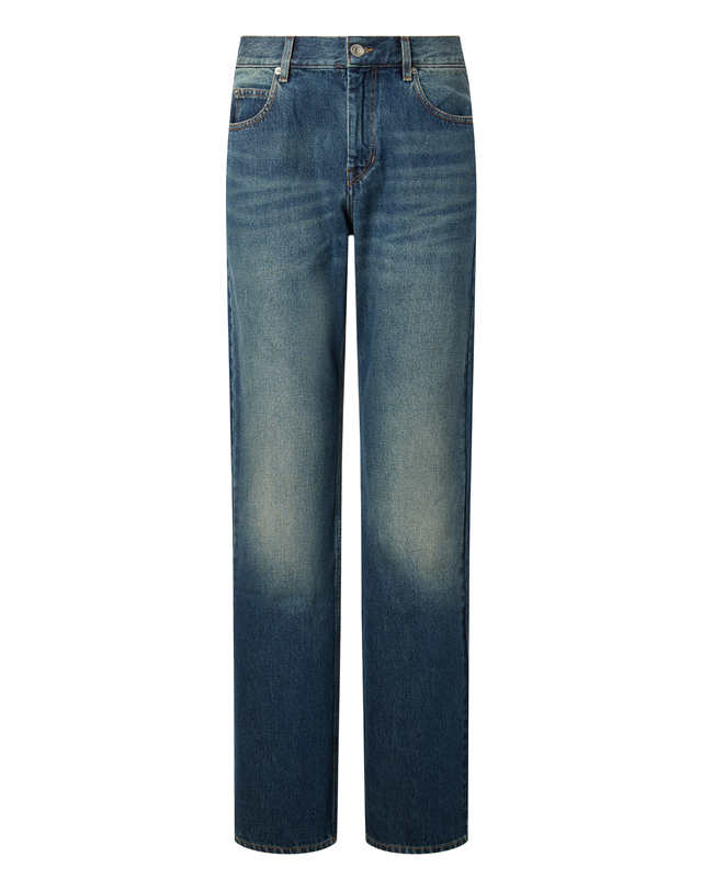 이자벨마랑남성 [ISABEL MARANT MEN] 블루 워싱 면 데님팬츠 밝은 블루 착용컷