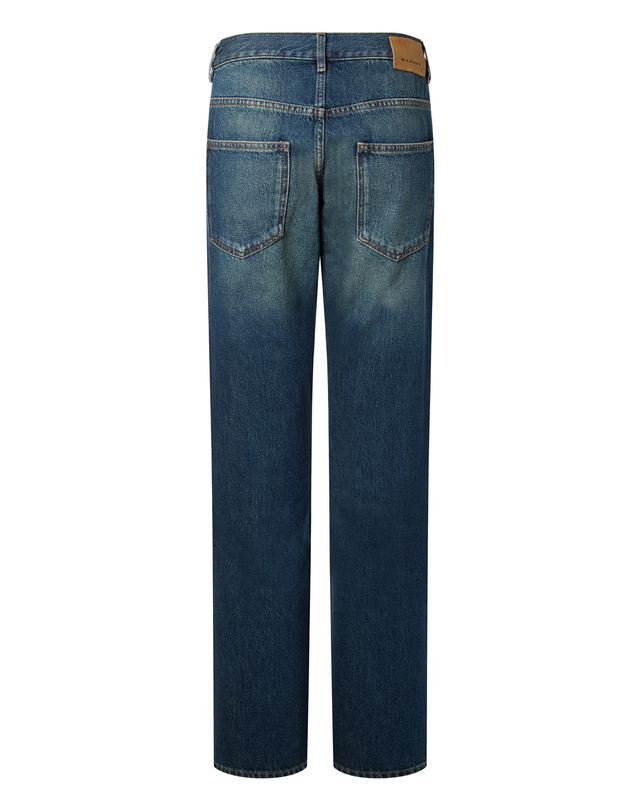 이자벨마랑남성 [ISABEL MARANT MEN] 블루 워싱 면 데님팬츠 밝은 블루 착용컷