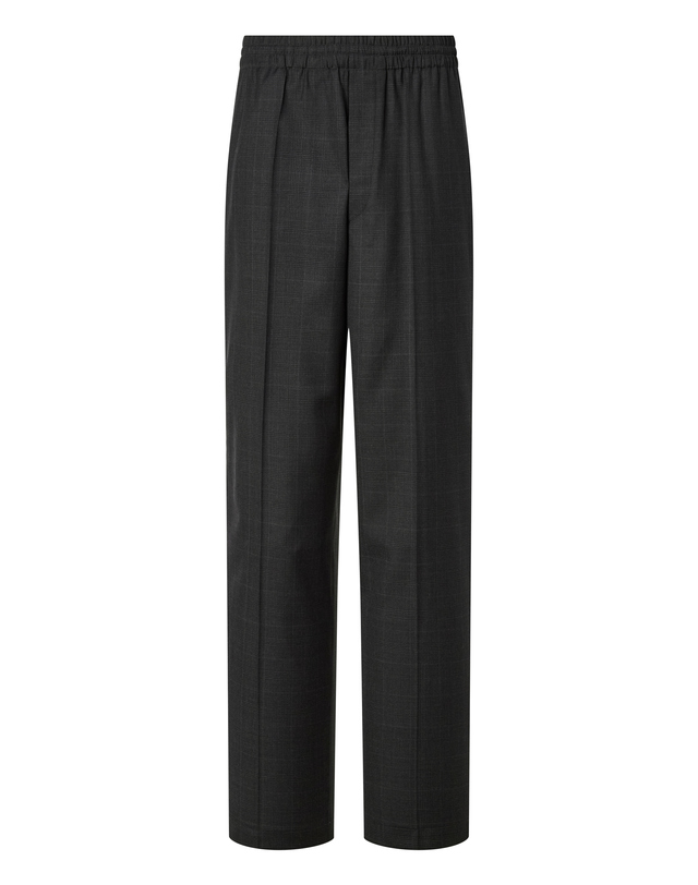 이자벨마랑남성 [ISABEL MARANT MEN] 그레이 체크 울 밴딩팬츠 진한 그레이 착용컷