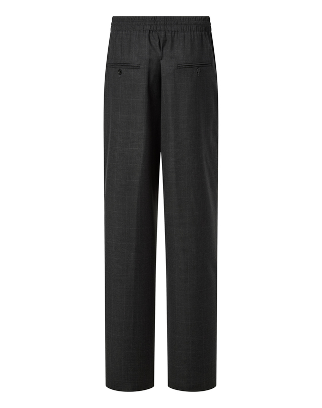 이자벨마랑남성 [ISABEL MARANT MEN] 그레이 체크 울 밴딩팬츠 진한 그레이 착용컷