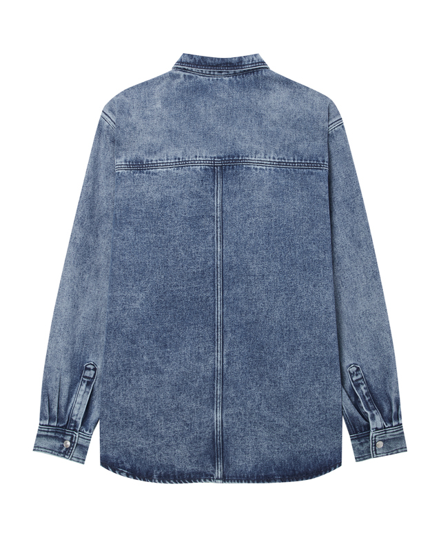 이자벨마랑남성 [ISABEL MARANT MEN] 블루 워싱 면혼방 데님셔츠 밝은 블루 착용컷