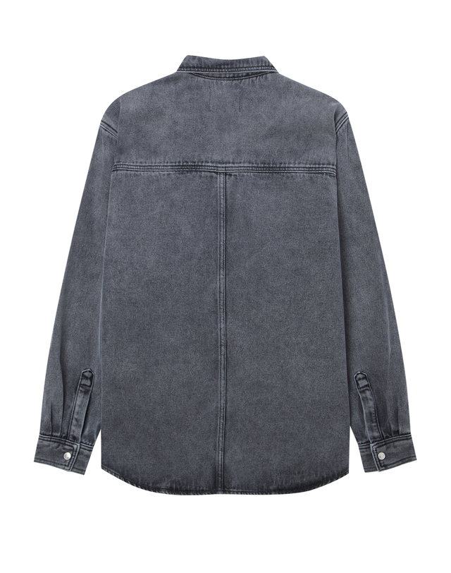 이자벨마랑남성 [ISABEL MARANT MEN] 그레이 워싱 면혼방 데님셔츠 밝은 그레이 착용컷