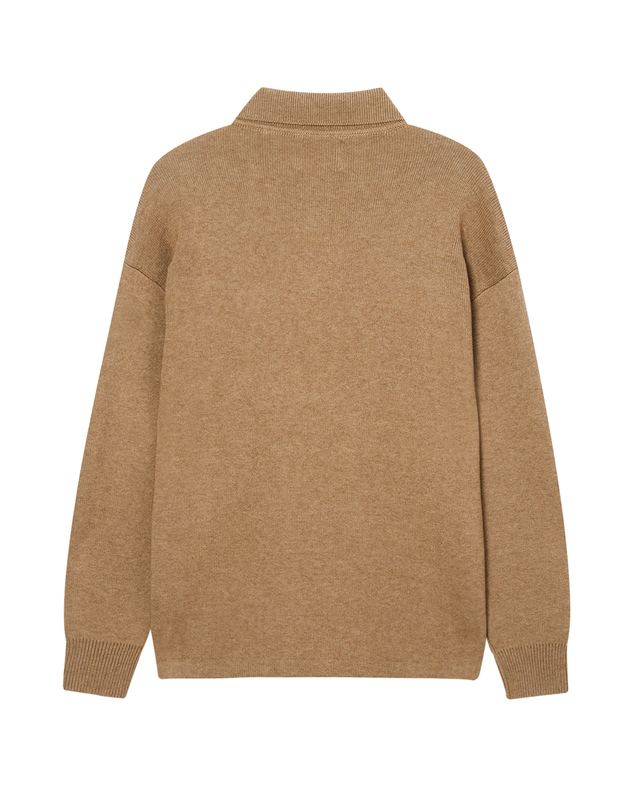 이자벨마랑남성 [ISABEL MARANT MEN] 카멜 로고프린트 울혼방 긴팔카라니트 캐멀 착용컷