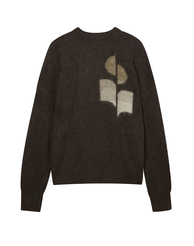 이자벨마랑남성 [ISABEL MARANT MEN] 브라운 로고프린트 모헤어혼방 니트 착용컷