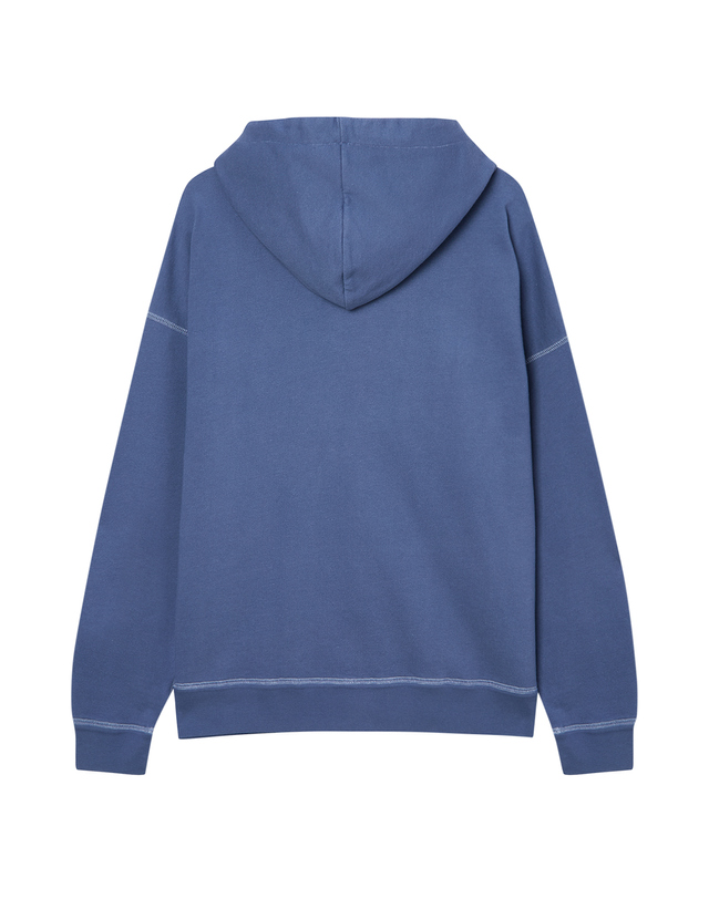 이자벨마랑남성 [ISABEL MARANT MEN] 블루 자수장식 면혼방 후드티셔츠 착용컷