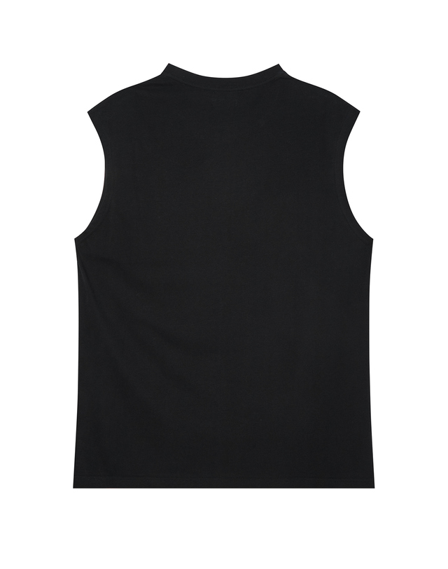 이자벨마랑남성 [ISABEL MARANT MEN] 블랙 자수장식 면 민소매티셔츠 착용컷