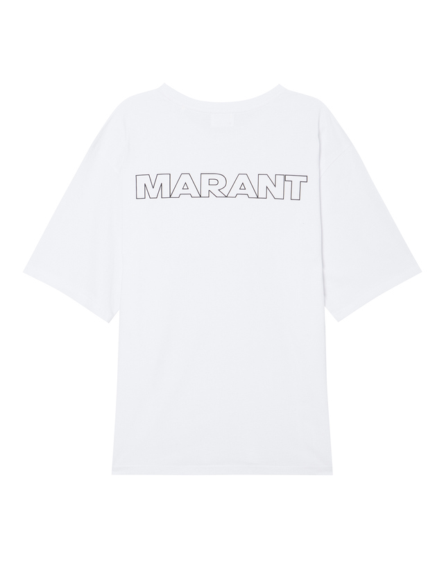 이자벨마랑남성 [ISABEL MARANT MEN] 화이트 단색 면 반팔티셔츠 흰색 착용컷