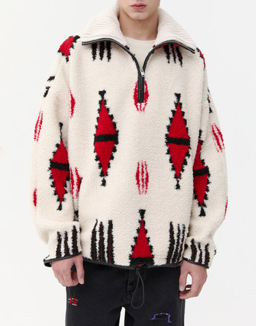 [ISABEL MARANT MEN] 와인 패턴 반집업하프코트