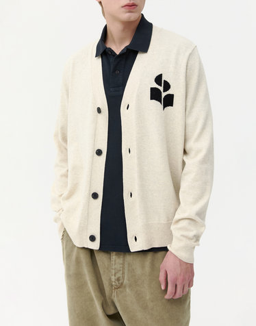 [ISABEL MARANT MEN] 그레이 로고배색 울혼방 가디건