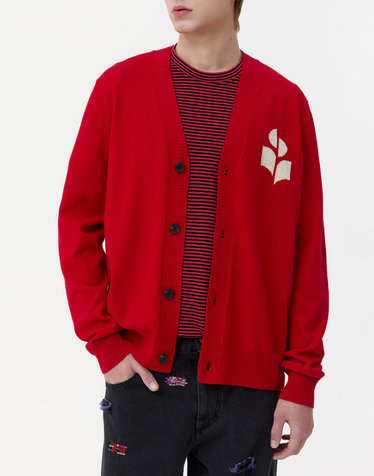 [ISABEL MARANT MEN] 레드 로고배색 울혼방 가디건