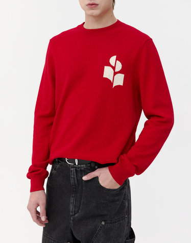 [ISABEL MARANT MEN] 레드 로고배색 울혼방 니트