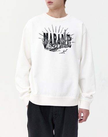 [ISABEL MARANT MEN] 화이트 로고자수 면혼방 긴팔티셔츠