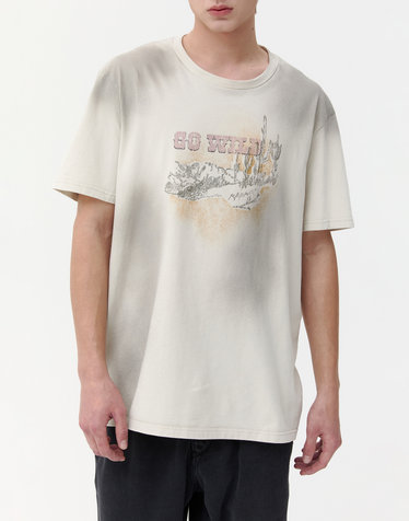 [ISABEL MARANT MEN] 베이지 프린트배색 면 반팔티셔츠