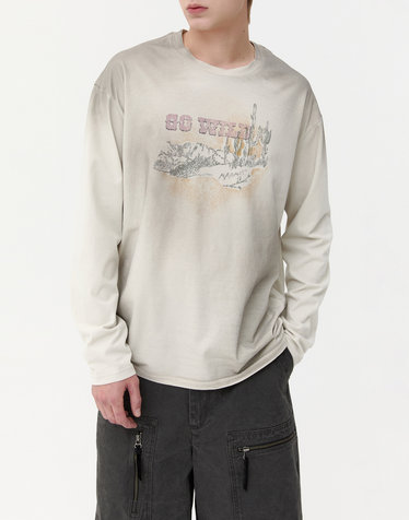 [ISABEL MARANT MEN] 베이지 프린트배색 면 긴팔티셔츠