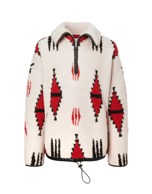 이자벨마랑남성 [ISABEL MARANT MEN] 와인 패턴 반집업하프코트 착용컷