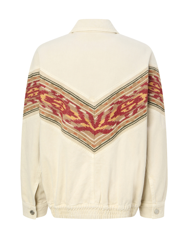 이자벨마랑남성 [ISABEL MARANT MEN] 크림 패턴배색 린넨혼방 데님자켓 착용컷