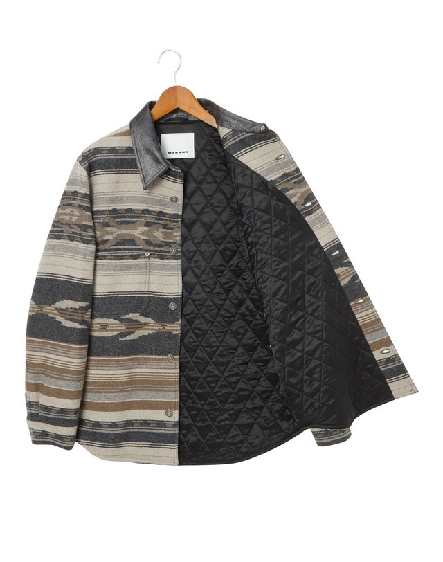 이자벨마랑남성 [ISABEL MARANT MEN] 블랙 패턴 울혼방 긴팔자켓 착용컷